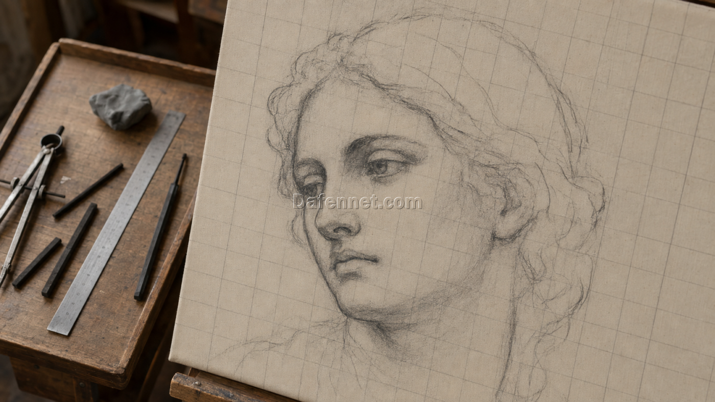 The Lost Art of Underdrawing: How to Draft on Canvas for Oil Painting Like a Master 1 Oil painting sketch