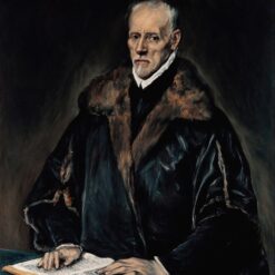 Handmade oil painting reproduction of Portrait of Dr. Francisco de Pisa by El Greco (1610–1614), hand-painted in Dafen Oil Painting Village.