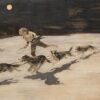 Frederic Remington Huskie Dogs on the Frozen Highway (Talking Musquash) Hand-Painted Oil Painting Reproduction by Dafen Village Studio 2 Hand-painted oil reproduction of Frederic Remington's winter painting Huskie Dogs on the Frozen Highway Talking Musquash on canvas