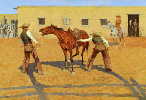 Frederic Remington His First Lesson Hand-Painted Oil Painting Reproduction by Dafen Village Studio