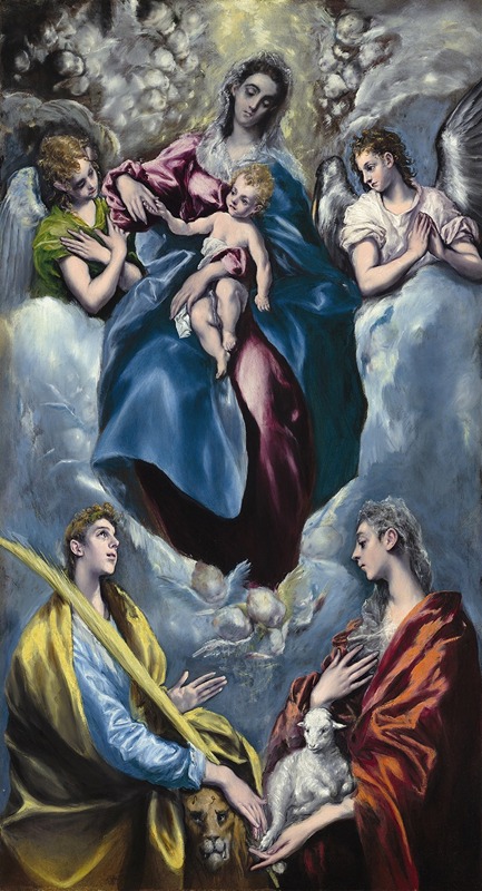 Madonna and Child with Saint Martina and Saint Agnes (1597–1599) by El Greco – Hand-Painted Oil Painting Reproduction | Dafen Village Canvas Art