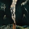 Christ Crucified With Toledo In The Background by El Greco – Hand-Painted Oil Painting Reproduction | Dafen Village Canvas Art 2 Reproduction à la main d'une peinture à l'huile intitulée « Le Christ crucifié avec Tolède en arrière-plan » d'El Greco, réalisée à la main dans le village des peintres à l'huile de Dafen