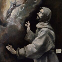 Handmade oil painting reproduction of Saint Francis Receiving the Stigmata by El Greco (c. 1585–1590), hand-painted in Dafen Oil Painting Village.