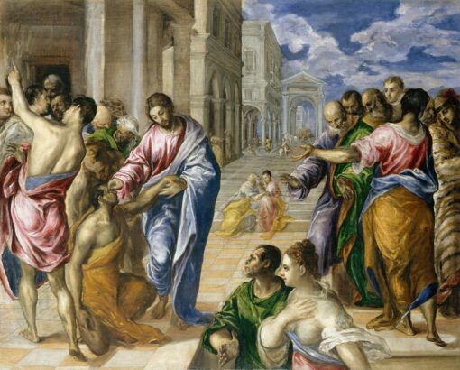 Christ Healing the Blind (ca. 1570) by El Greco – Hand-Painted Oil Painting Reproduction | Dafen Village Canvas Art
