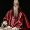 Handmade oil painting reproduction of Saint Jerome as Scholar by El Greco (ca. 1610), hand-painted in Dafen Oil Painting Village.