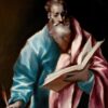 Apostle Saint Matthew (1610–1614) by El Greco – Hand-Painted Oil Painting Reproduction | Dafen Village Canvas Art 2 Handmade oil painting reproduction of Apostle Saint Matthew by El Greco (1610–1614), hand-painted in Dafen Oil Painting Village.