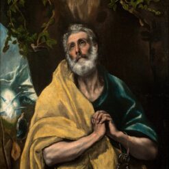 Handmade oil painting reproduction of Saint Peter in Tears by El Greco (1587–1596), hand-painted in Dafen Oil Painting Village.