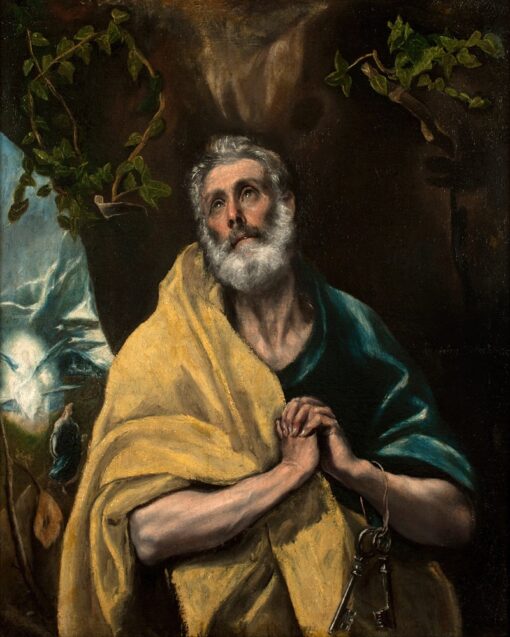 Saint Peter in Tears (1587–1596) by El Greco – Hand-Painted Oil Painting Reproduction | Dafen Village Canvas Art