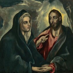 Handmade oil painting reproduction of Christ taking leave of His Mother by El Greco (c. 1595), hand-painted in Dafen Oil Painting Village.