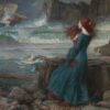 Miranda (1916) by John William Waterhouse - Hand-Painted Oil Painting Reproduction 2 Hand-painted oil painting reproduction of Miranda 1916 by John William Waterhouse