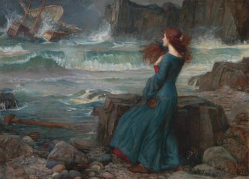 Miranda (1916) by John William Waterhouse – Hand-Painted Oil Painting Reproduction