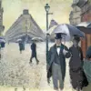 Gustave Caillebotte: Rue De Paris, Jour De Pluie Study (c.1877) Impressionist Masterpiece – Hand-Painted Oil Reproduction by Dafen Village Studio 2 Hand-painted oil painting reproduction of Gustave Caillebotte Rue De Paris Jour De Pluie étude showing rainy Paris street sketch