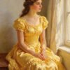Woman in Yellow Dress Oil Painting - 100% Hand-Painted on Canvas 1 Woman in Yellow Dress Oil Painting - 100% Hand-Painted on Canvas