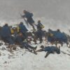 Frederic Remington Through the Smoke Sprang the Daring Soldier Hand-Painted Oil Painting Reproduction by Dafen Village Studio 1 Hand-painted oil reproduction of Frederic Remington's military action painting Through the Smoke Sprang the Daring Soldier on landscape canvas