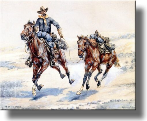 Frederic Remington The Empty Saddle Hand-Painted Oil Painting Reproduction by Dafen Village Studio