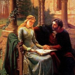 Reproduction peinte à la main à l'huile du tableau « Abélard et son élève Héloïse » d'Edmund Blair Leighton