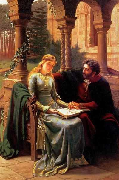 Abelard and His Pupil Heloise by Edmund Blair Leighton – Hand-Painted Oil Painting Reproduction