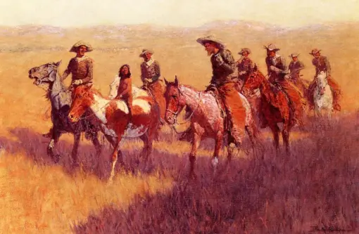 Frederic Remington An Assault On His Dignity Hand-Painted Oil Painting Reproduction by Dafen Village Studio