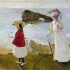 Joaquín Sorolla - Lighthouse Walk at Biarritz | Hand-Painted Oil Painting Reproduction 2 Hand-painted oil painting reproduction of Joaquín Sorolla Lighthouse Walk at Biarritz by Dafen studio