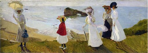 Joaquín Sorolla – Lighthouse Walk at Biarritz | Hand-Painted Oil Painting Reproduction