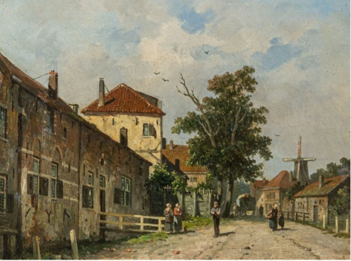 Hand-Painted Oil Painting Replica: Rue animée (Bustling Street) by Adrianus Eversen (Dafen Artist Studio)