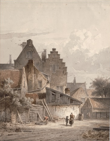 Hand-Painted Oil Painting Replica: Sommer auf dem Vorplatz einer Kirche (1863) by Adrianus Eversen (Dafen Artist Studio)