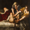 Hand-Painted Oil Painting - Judith Beheading Holofernes (In the Style of Artemisia Gentileschi) | Dafen Studio Collection 2 100% hand-painted oil reproduction of Artemisia Gentileschi Judith Beheading Holofernes 1614-1620 Tenebrism painting