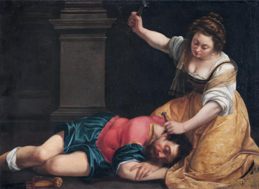 Hand-Painted Oil Painting – Jael and Sisera (In the Style of Artemisia Gentileschi) | Dafen Studio Collection