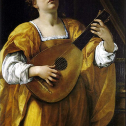 100% hand-painted oil reproduction of Artemisia Gentileschi Saint Cecilia as a Lute Player 1620 Baroque paintingArtemisia Gentileschi Original Title: Santa Cecilia come un suonatrice di liuto Date: 1620 Style: Baroque Genre: religious painting Media: canvas, oil 100% hand-painted oil reproduction of Artemisia Gentileschi Saint Cecilia as a Lute Player 1620 Baroque painting