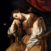 Hand-Painted Oil Painting - Conversion of the Magdalene (In the Style of Artemisia Gentileschi) | Dafen Studio Collection 2 100% hand-painted oil reproduction of Artemisia Gentileschi Conversion of the Magdalene 1622-1625 Baroque painting