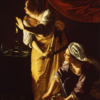 Hand-Painted Oil Painting - Judith and Her Maidservant with the Head of Holofernes (In the Style of Artemisia Gentileschi) | Dafen Studio Collection 2 100% hand-painted oil reproduction of Artemisia Gentileschi Judith and Her Maidservant with the Head of Holofernes c. 1624 Tenebrism painting