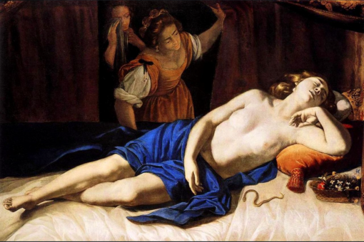 Hand-Painted Oil Painting – Cleopatra (In the Style of Artemisia Gentileschi) | Dafen Studio Collection