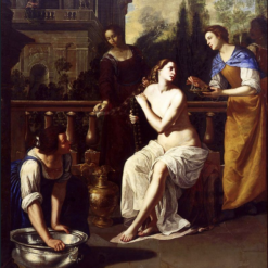 100% hand-painted oil reproduction of Artemisia Gentileschi David and Bathsheba 1636-1637 Baroque religious painting