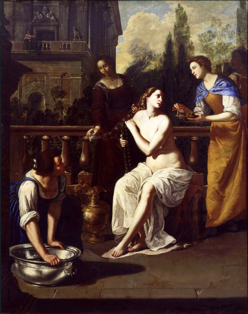Hand-Painted Oil Painting – David and Bathsheba (In the Style of Artemisia Gentileschi) | Dafen Studio Collection