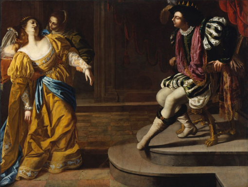 Hand-Painted Oil Painting – Esther Before Ahasuerus (In the Style of Artemisia Gentileschi) | Dafen Studio Collection