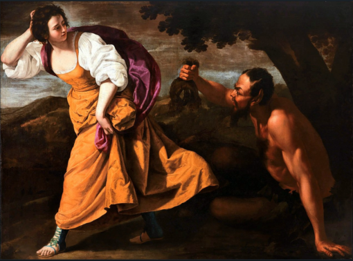 Hand-Painted Oil Painting – Corisca and the Satyr (In the Style of Artemisia Gentileschi) | Dafen Studio Collection