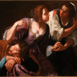 100% hand-painted oil reproduction of Artemisia Gentileschi Samson and Delilah 1630-1638 Baroque religious painting