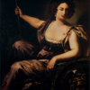 100% hand-painted oil reproduction of Artemisia Gentileschi Minerva 1640 Tenebrism mythological painting