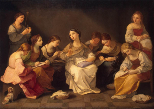 Hand-Painted Education of the Virgin Oil Painting Reproduction by Guido Reni – Fine Art Canvas Replica