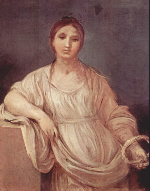 Hand-Painted Portrait of a Girl with Crown Oil Painting Reproduction by Guido Reni – Fine Art Canvas Replica