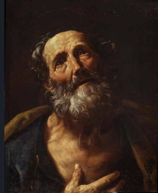 Hand-Painted St. Peter Penitent Oil Painting Reproduction by Guido Reni – Fine Art Canvas Replica