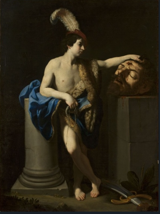 Hand-Painted Baroque Masterpiece Replica: David with the Head of Goliath by Guido Reni – Fine Oil Painting