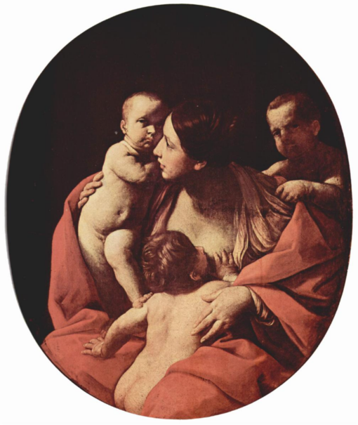 Hand-Painted Baroque Masterpiece Replica: Charity by Guido Reni – Fine Oil Painting
