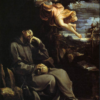 Hand-Painted Oil Painting Reproduction - St. Francis Consoled by Angelic Music by Guido Reni | Dafen Studio Fine Art 2 Hand-painted oil painting reproduction of St Francis Consoled by Angelic Music by Italian Baroque artist Guido Reni, crafted in Dafen Oil Painting Village studio