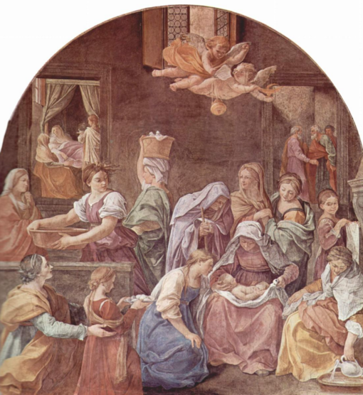 Hand-Painted Oil Painting Reproduction – Mary’s Birth by Guido Reni | Dafen Studio Fine Art