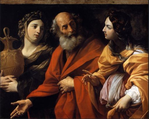 Hand-Painted Oil Painting Reproduction – Lot and His Daughters Fleeing Sodom by Guido Reni | Dafen Studio Fine Art