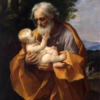 Hand-Painted Oil Painting Reproduction - St Joseph with the Infant Jesus by Guido Reni | Dafen Studio Fine Art 1 Hand-painted oil painting reproduction of St Joseph with the Infant Jesus by Italian Baroque master Guido Reni, crafted in Dafen Oil Painting Village studio