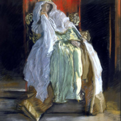 Handmade oil painting reproduction of The Queen in Hamlet by Edwin Austin Abbey (1895), hand-painted in Dafen Oil Painting Village.