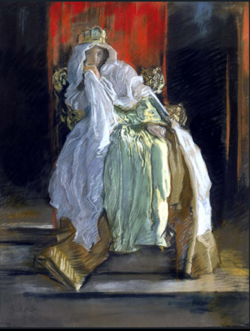 The Queen in Hamlet (1895) by Edwin Austin Abbey – Hand-Painted Oil Painting Reproduction | Dafen Village Canvas Art