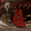 Richard, Duke of Gloucester, and the Lady Anne (1896) by Edwin Austin Abbey – Hand-Painted Oil Painting Reproduction | Dafen Village Canvas Art 2 Reproducción en óleo hecha a mano de la obra «Richard, duque de Gloucester, y lady Anne», de Edwin Austin Abbey (1896), pintada a mano en el pueblo de Dafen, famoso por sus pintores al óleo.